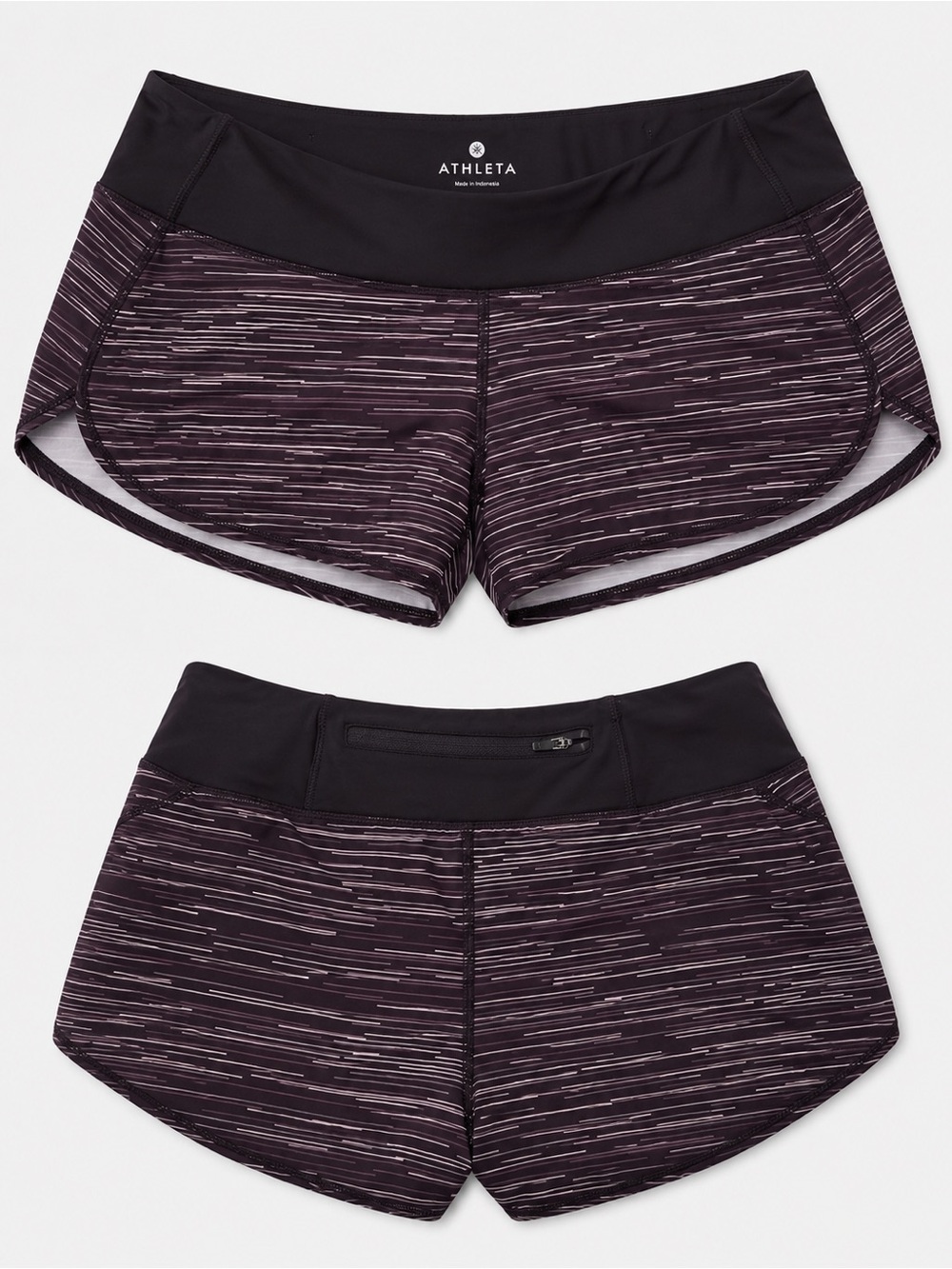 Athleta Women’s Running Shorts Purple Striped Lined Athletic Size XS